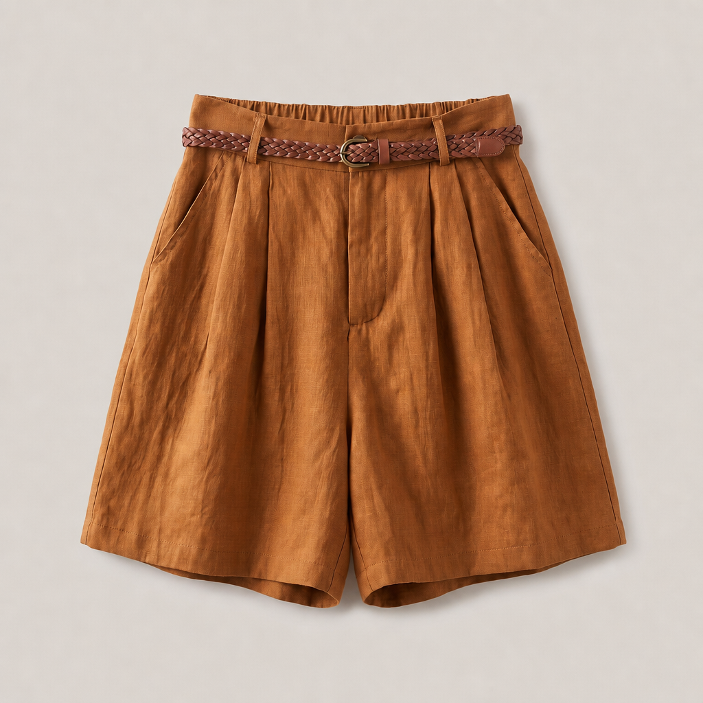 Kayla Linen Shorts - Orange