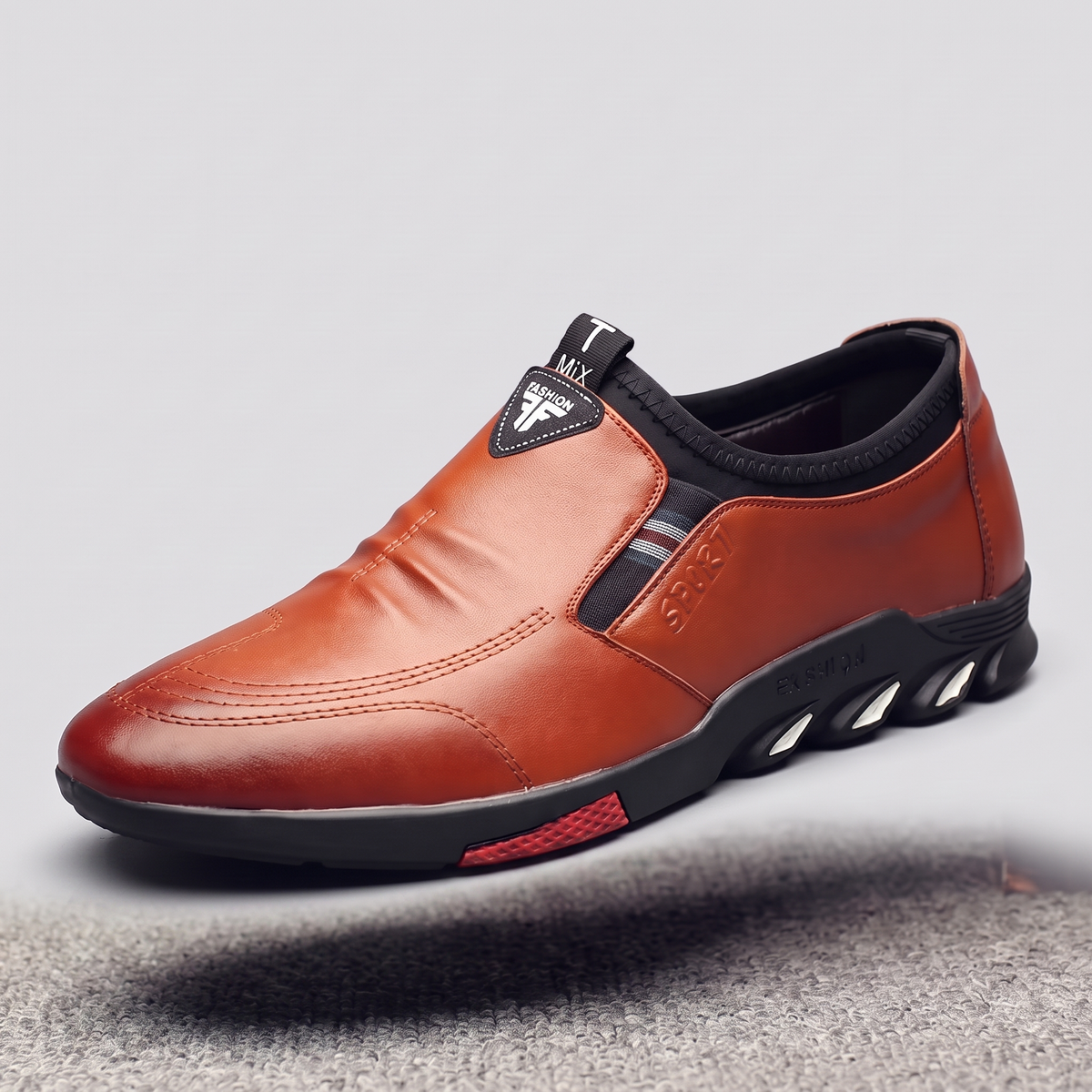 Kingsbridge Leather-Look Comfort Shoes - Brown