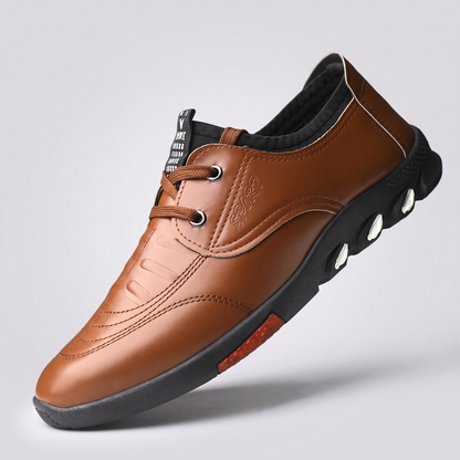 Kingsbridge Leather-Look Comfort Shoes - Brown Lace Up