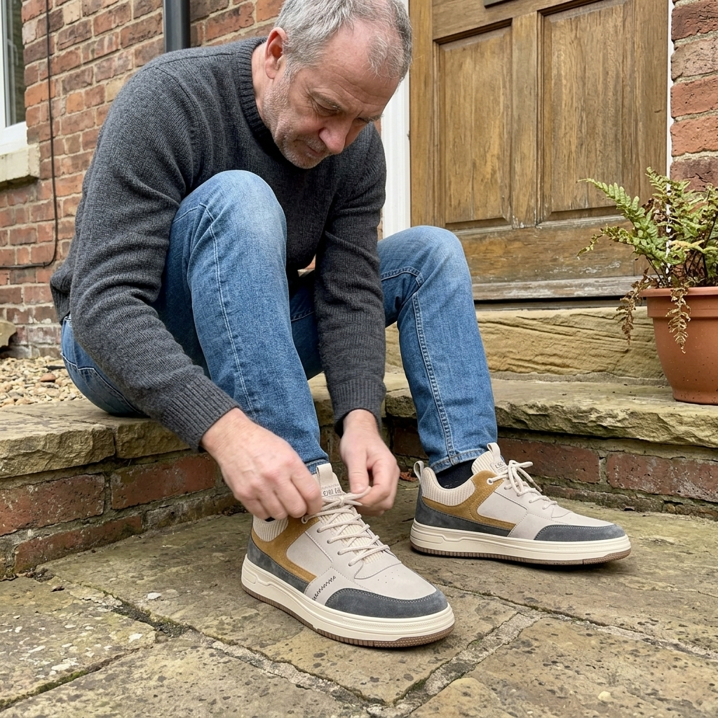Kinross Panelled Suede-Look Trainers