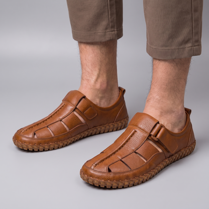 Kirkham Cage-Weave Leather-Look Sandals