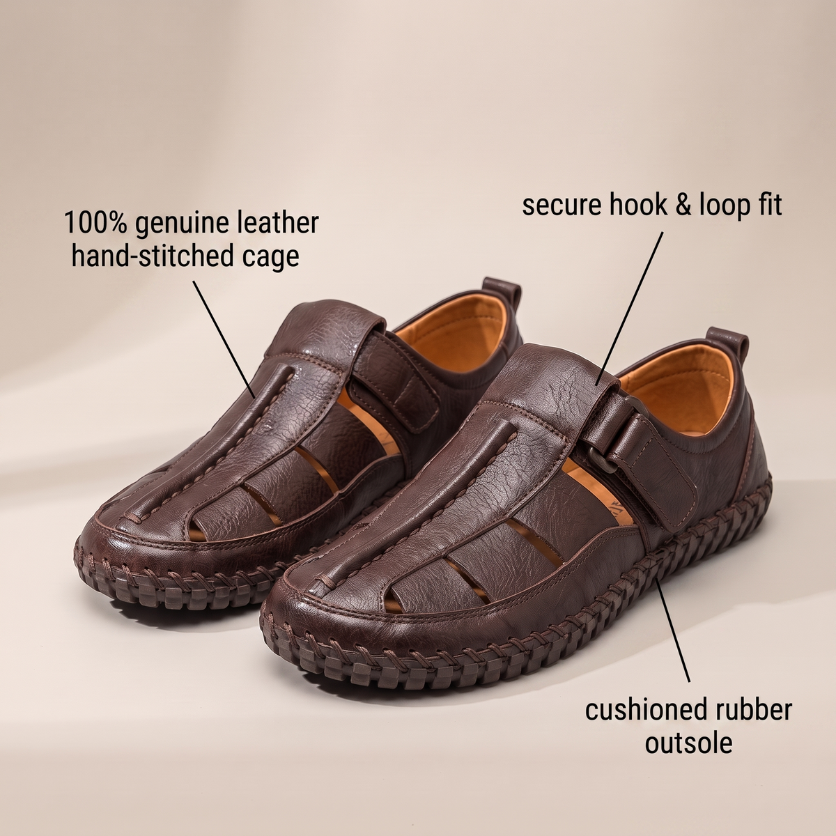 Kirkham Cage-Weave Leather-Look Sandals