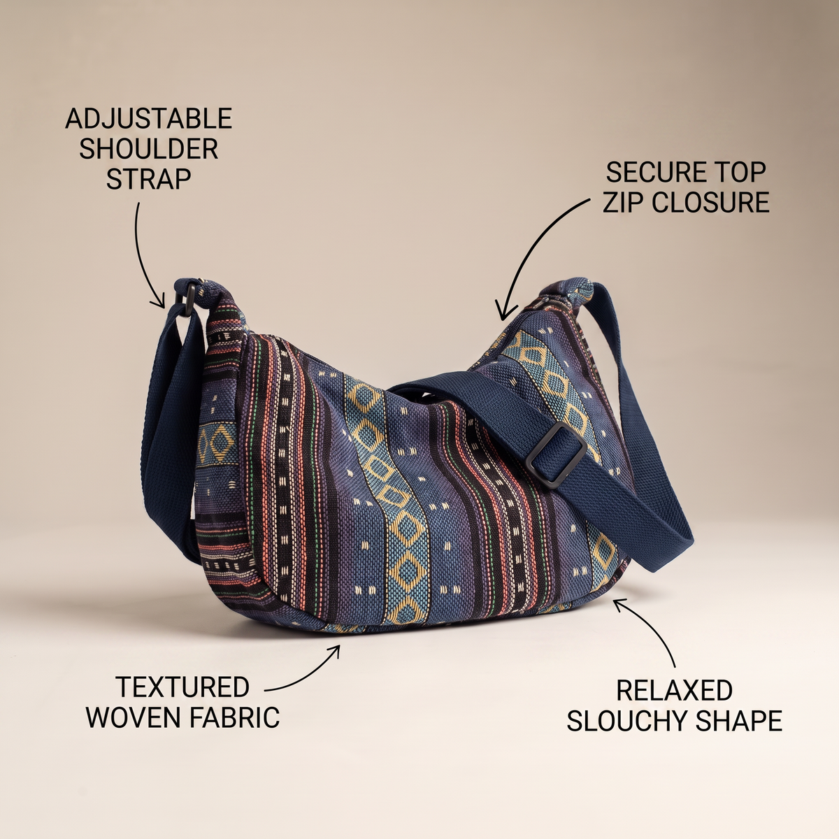 La Boheme Patterned Crossbody Bag