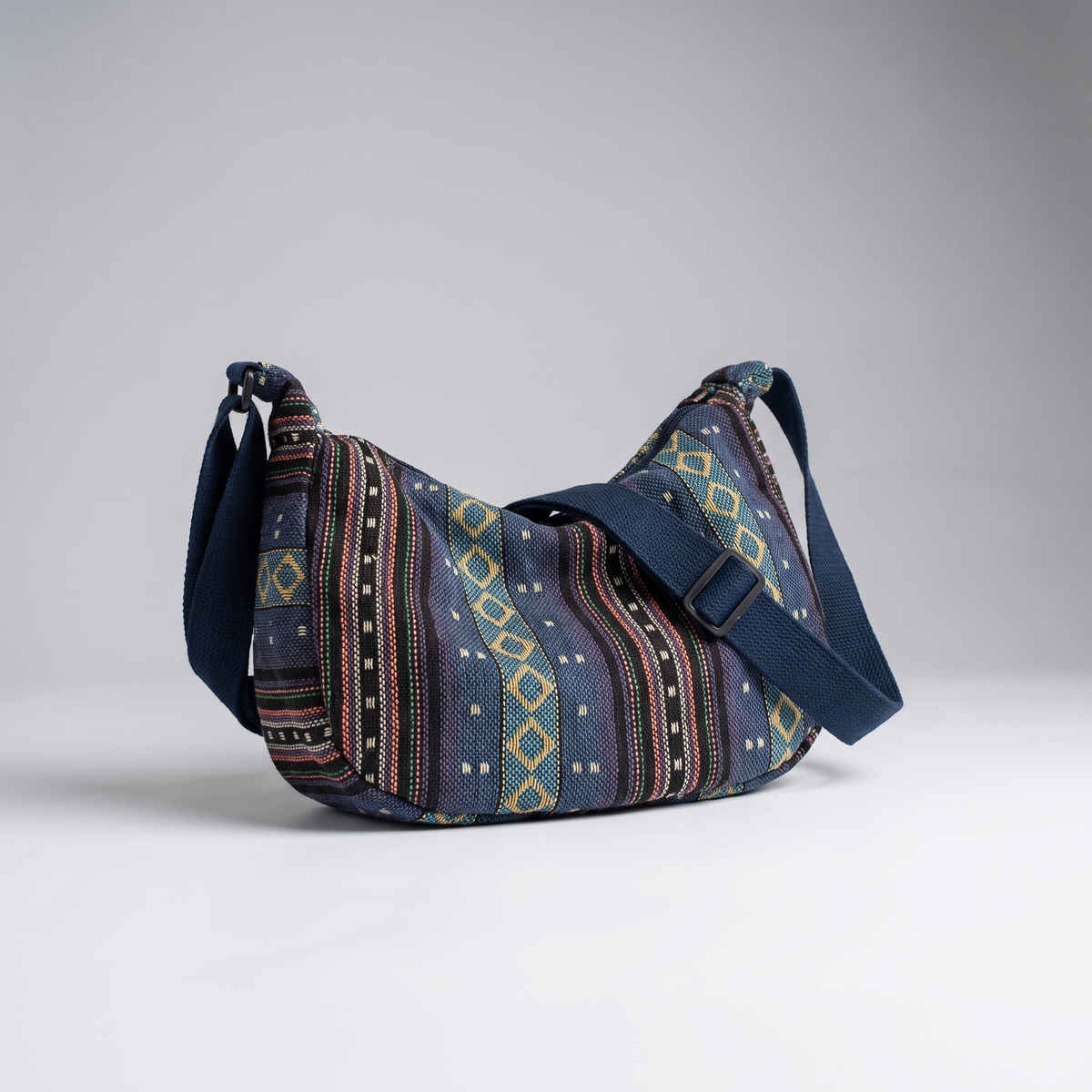 La Boheme Patterned Crossbody Bag - Indigo Weave