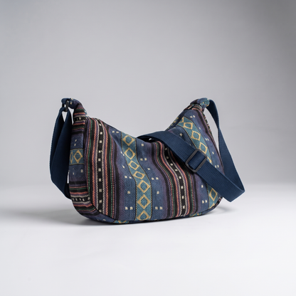La Boheme Patterned Crossbody Bag - Indigo Weave