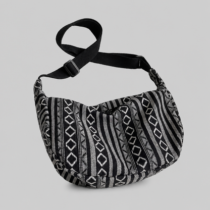 La Boheme Patterned Crossbody Bag - Monochrome Tribal