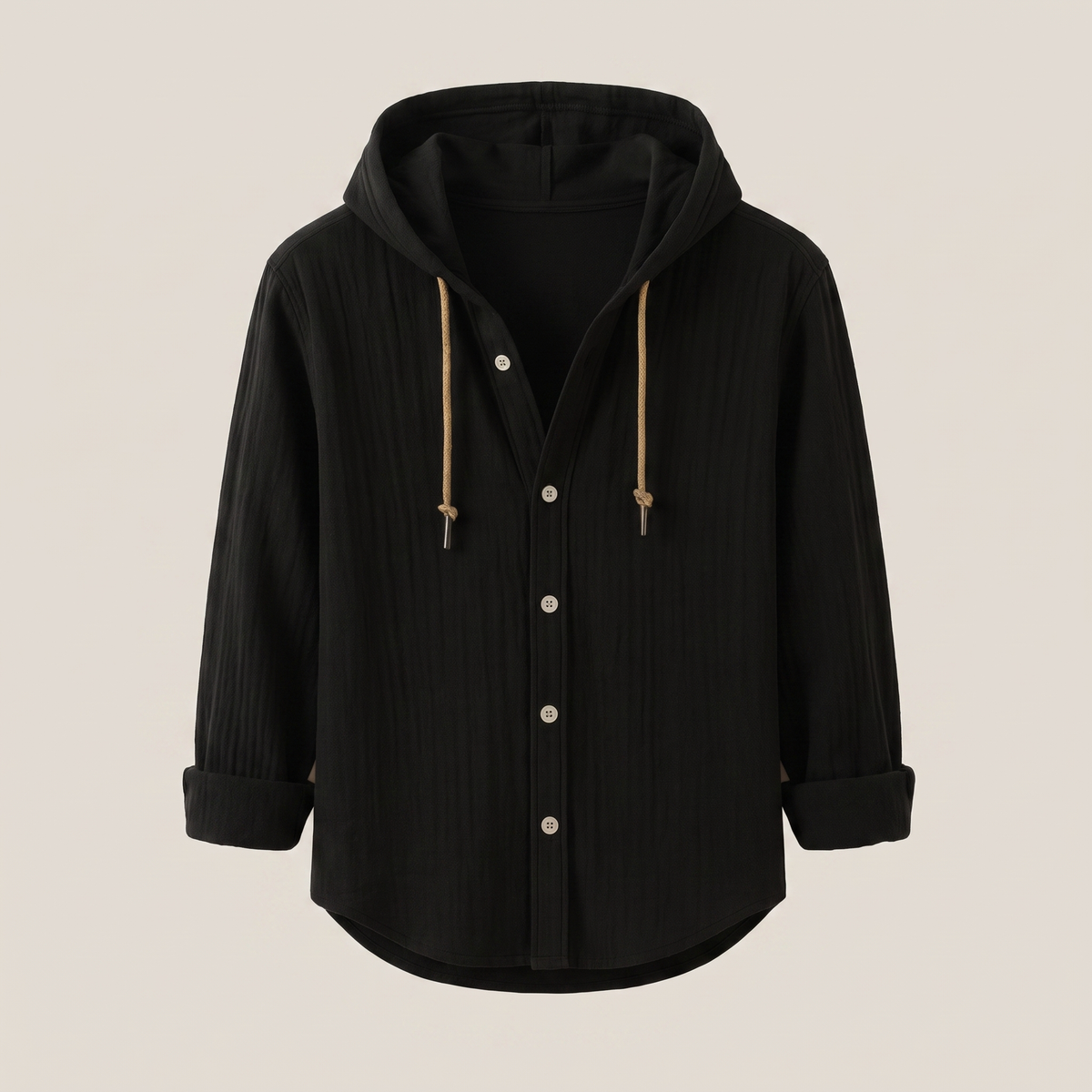 Langford Hooded Shirt Jacket - Black