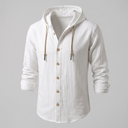 Langford Hooded Shirt Jacket - White