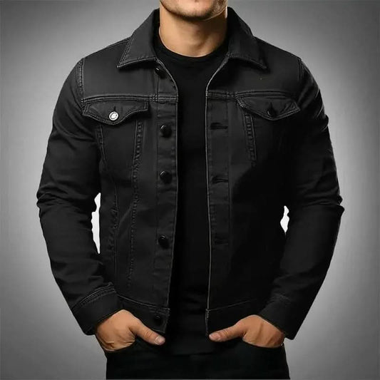 Langley Relaxed Denim Jacket - Black