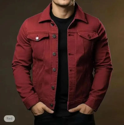 Langley Relaxed Denim Jacket - Red