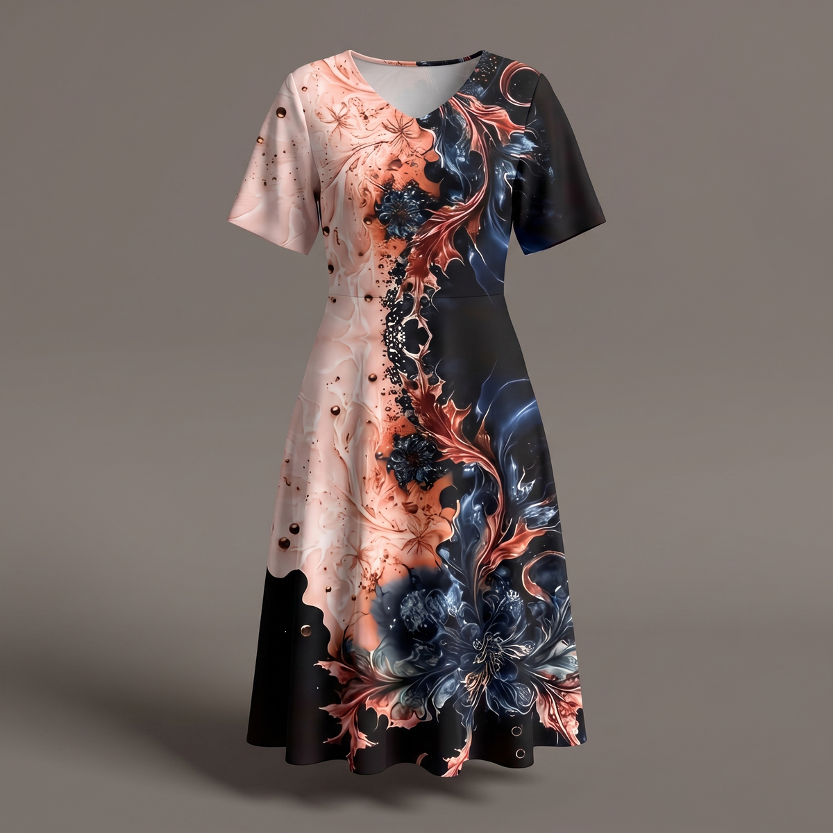 Leandria Relaxed Floral Midi Dress - Pink