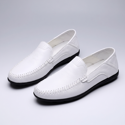 Leather-Look Moccasion - Bianco