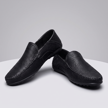 Leather-Look Moccasion - Nero