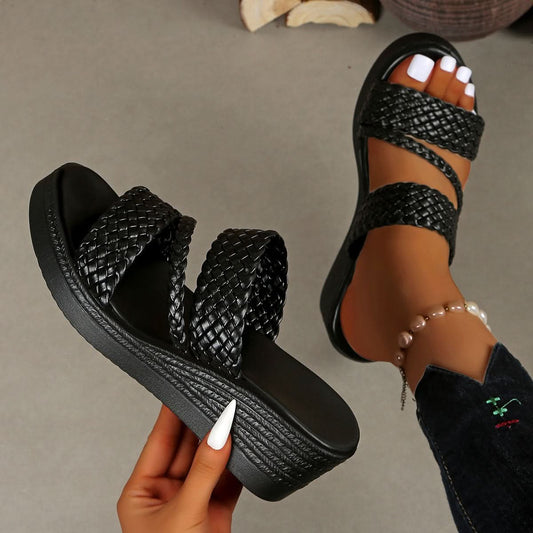 Leni Summer Platform Sandals - Black