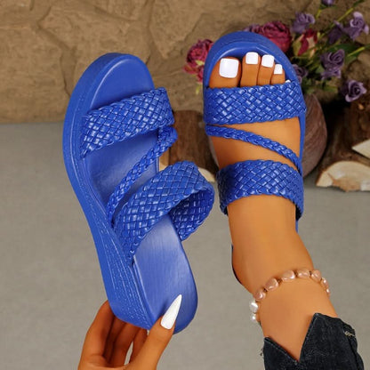 Leni Summer Platform Sandals - Blue