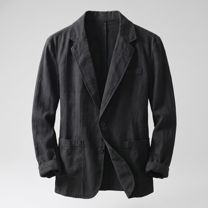 Lennox Linen Jacket - Black