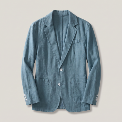 Lennox Linen Jacket - Blue
