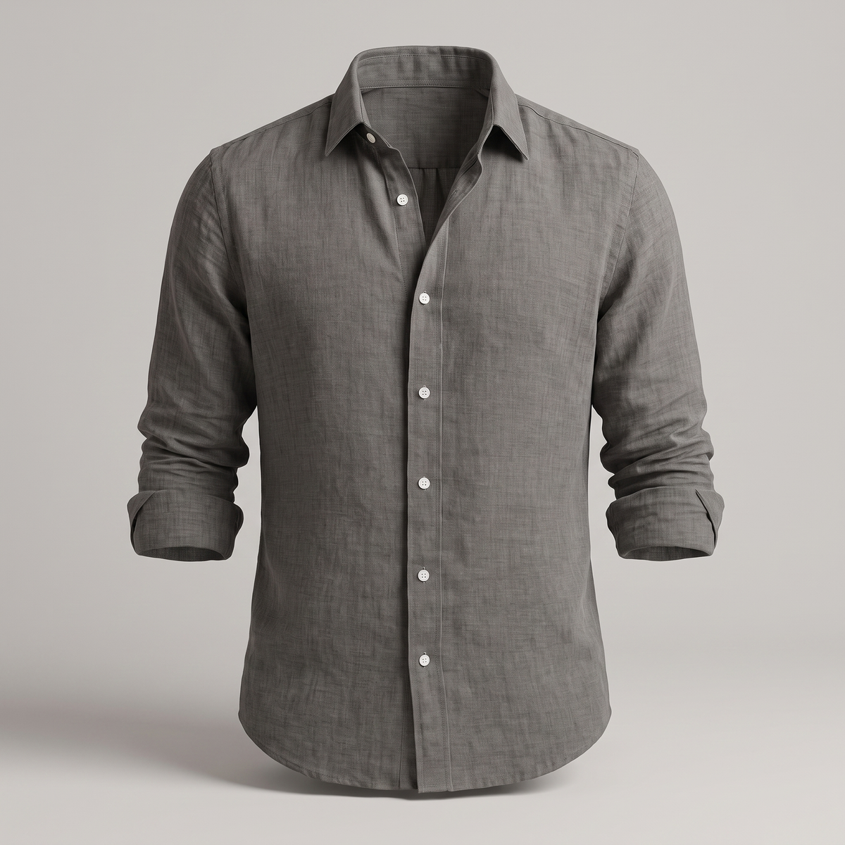 Leo Soft-Touch Linen Shirt - Grey
