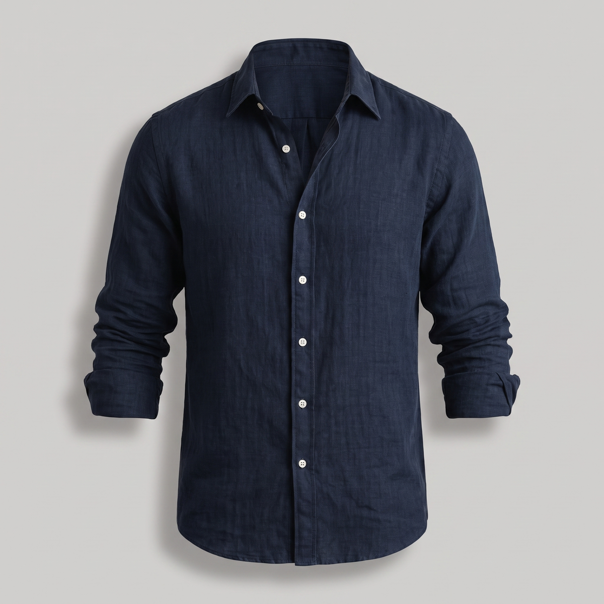 Leo Soft-Touch Linen Shirt - Navy