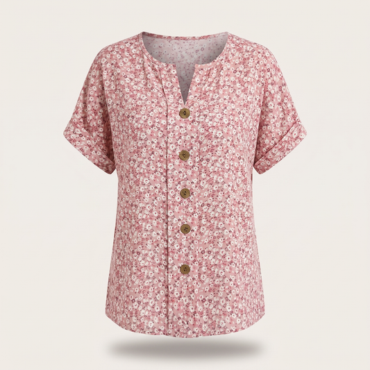 Lillie Buttons Spring Top - Pink