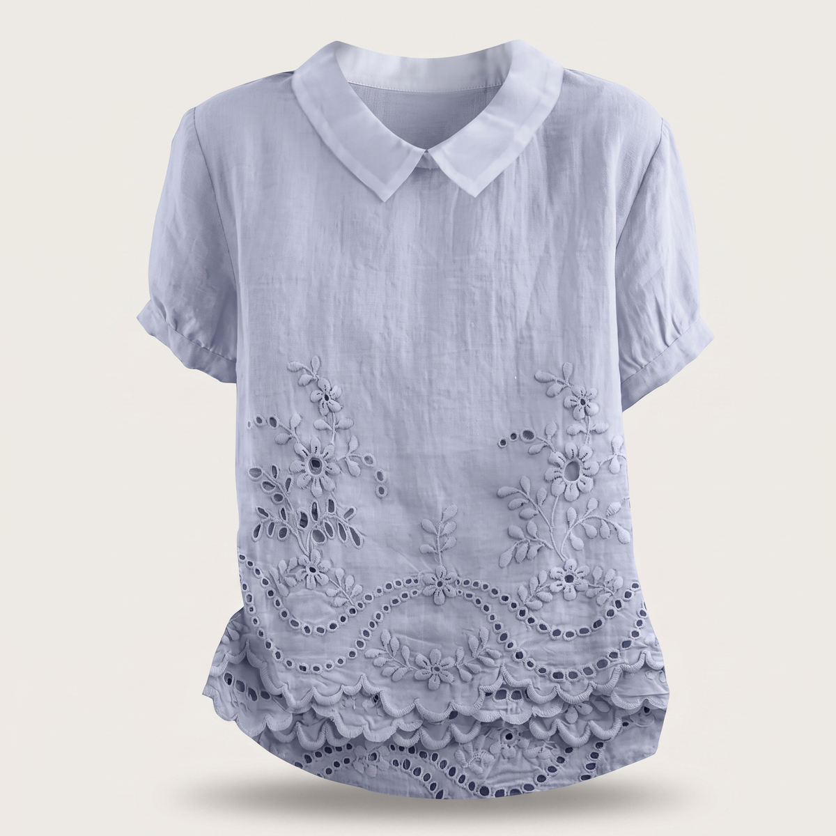 Lily Bloom Embroidered Top - Blue