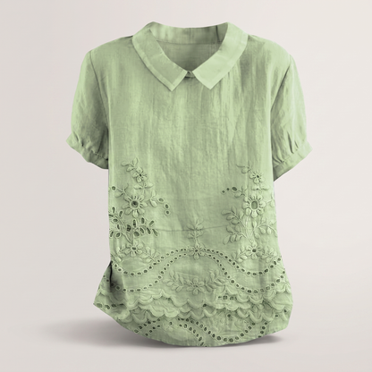 Lily Bloom Embroidered Top - Green