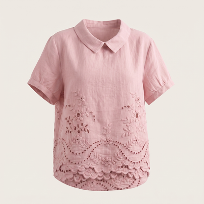 Lily Bloom Embroidered Top - Pink
