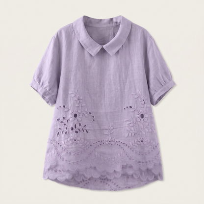 Lily Bloom Embroidered Top - Purple