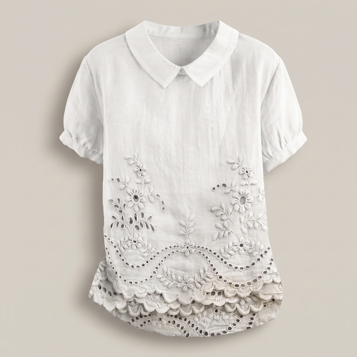 Lily Bloom Embroidered Top - White
