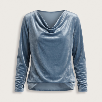 Lily Velvet Elegance Top - Blue