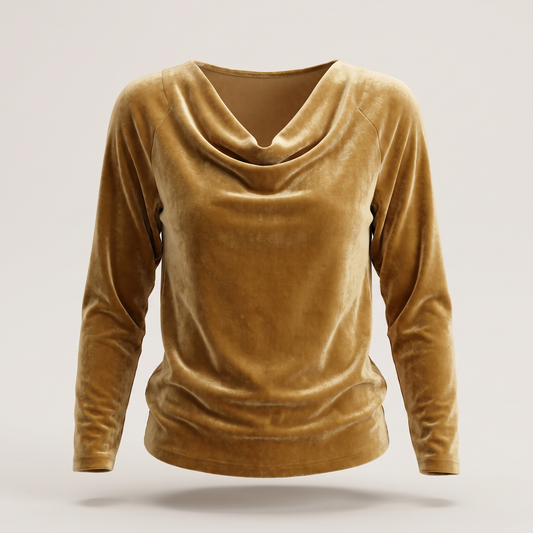 Lily Velvet Elegance Top - Gold