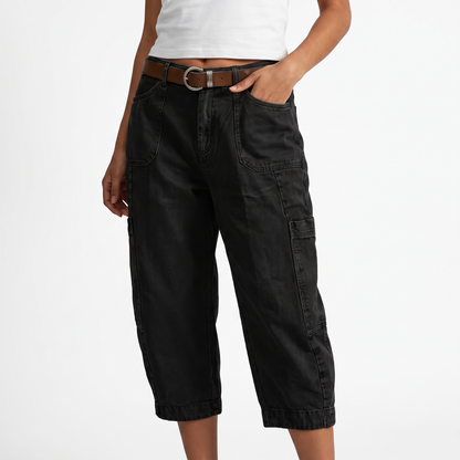 Lindale Pocketed Utility Capris - Black
