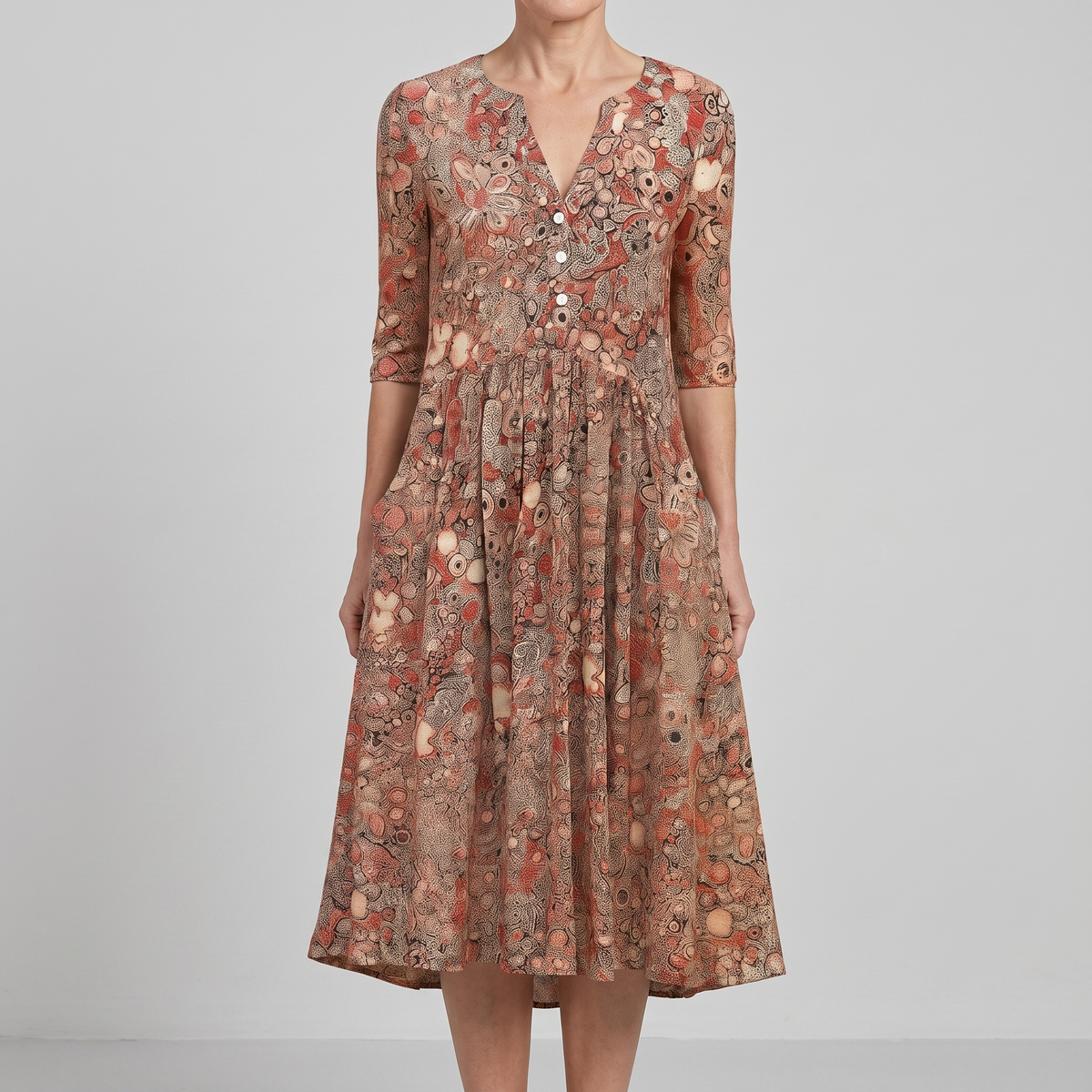 Liora Luxe V-Neck Dress - Pink
