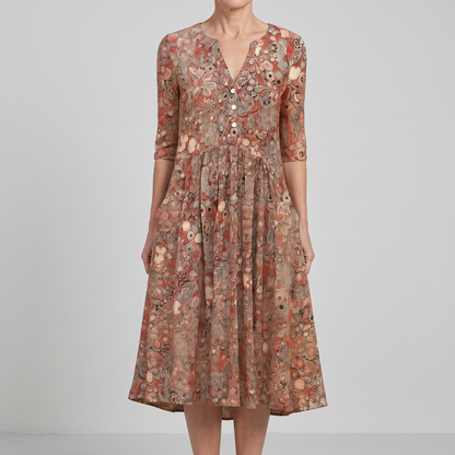 Liora Luxe V-Neck Dress - Pink