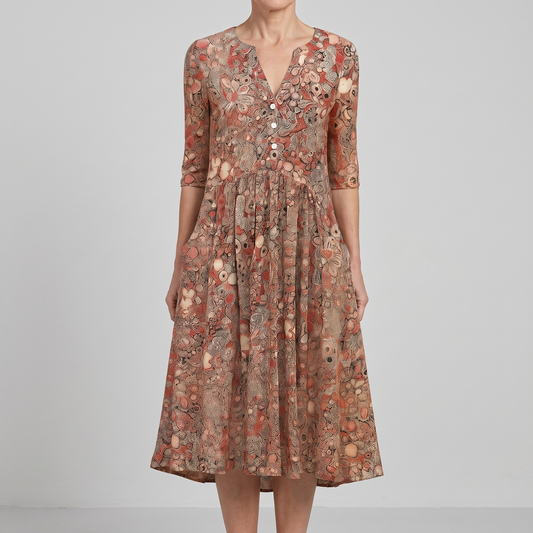 Liora Luxe V-Neck Dress - Pink