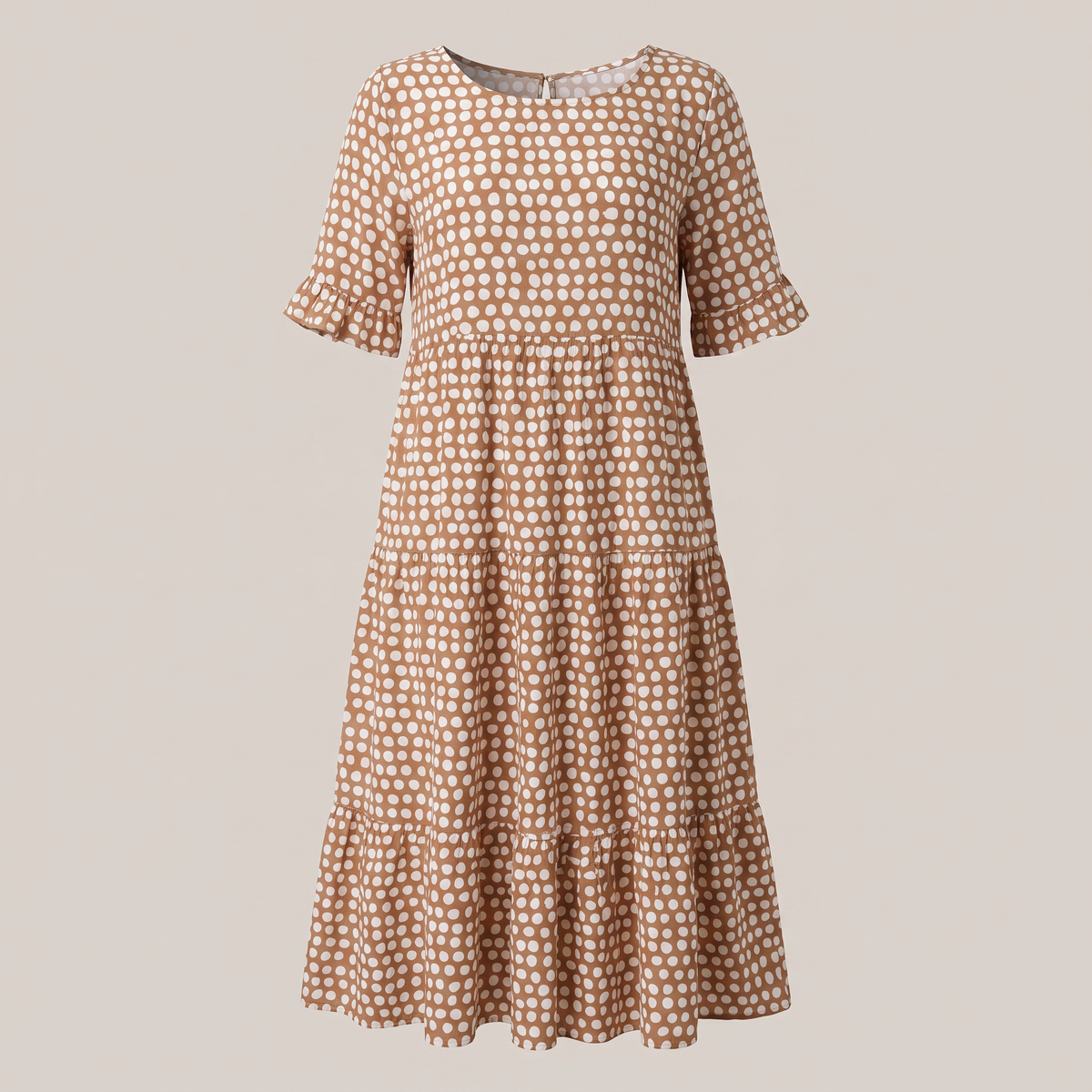 Livia Elegant Midi Dress - Brown