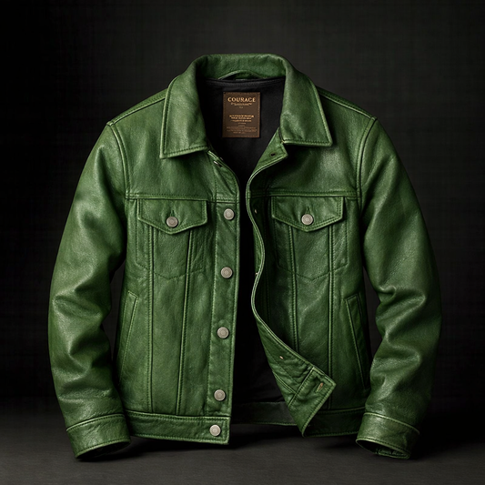 Locke Leather-Look Jacket - Pine Green