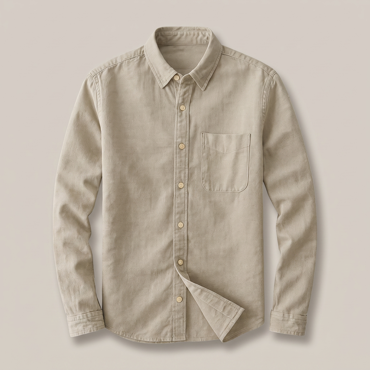 Loder Cotton Linen Shirt - Khaki