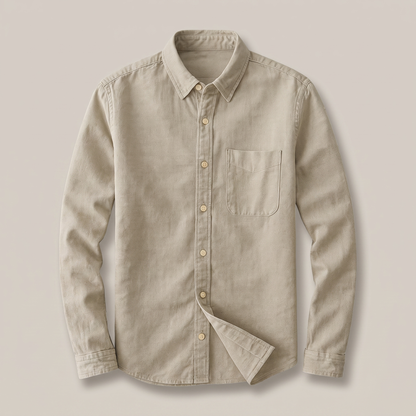 Loder Cotton Linen Shirt - Khaki