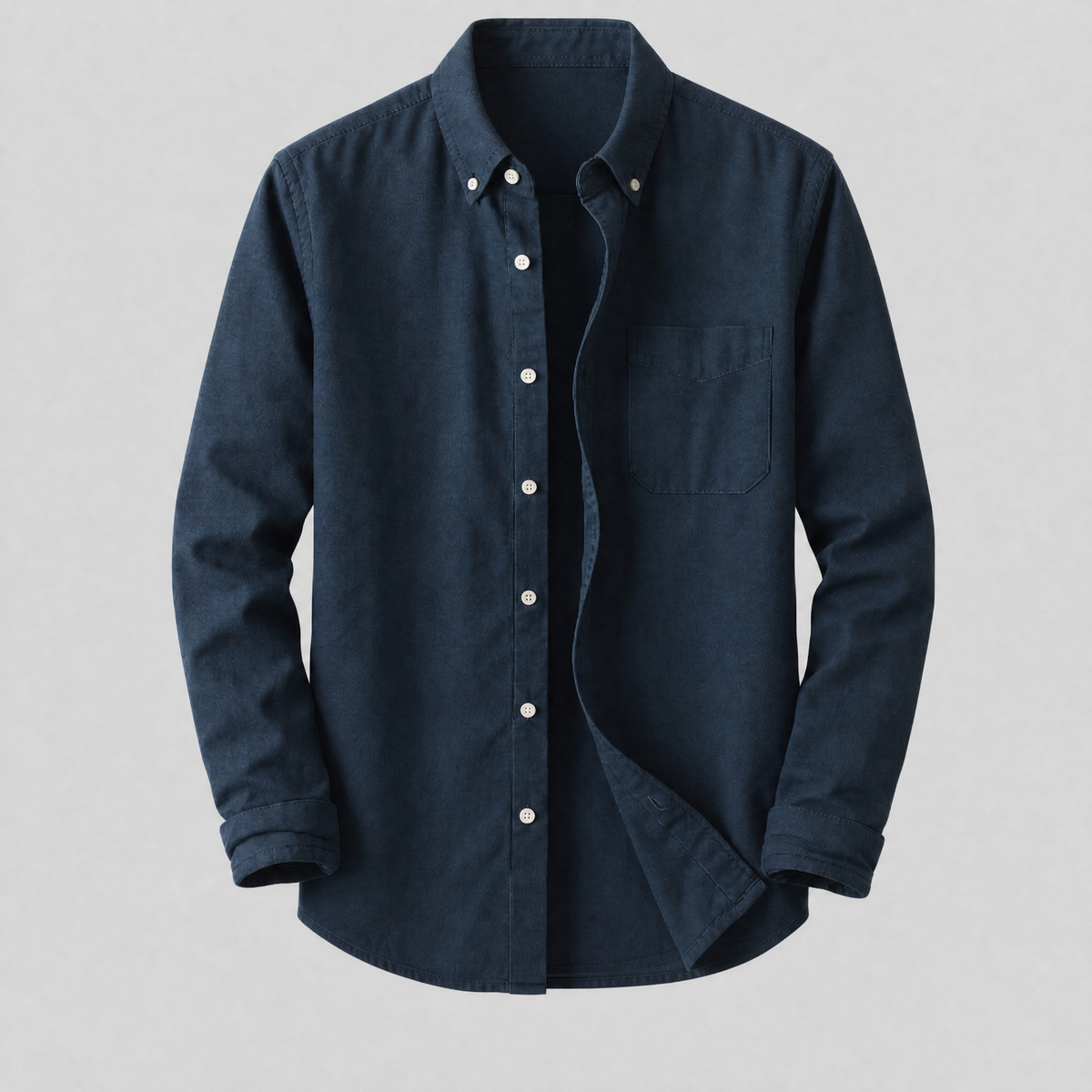 Loder Cotton Linen Shirt - Navy