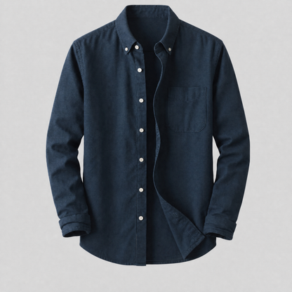 Loder Cotton Linen Shirt - Navy