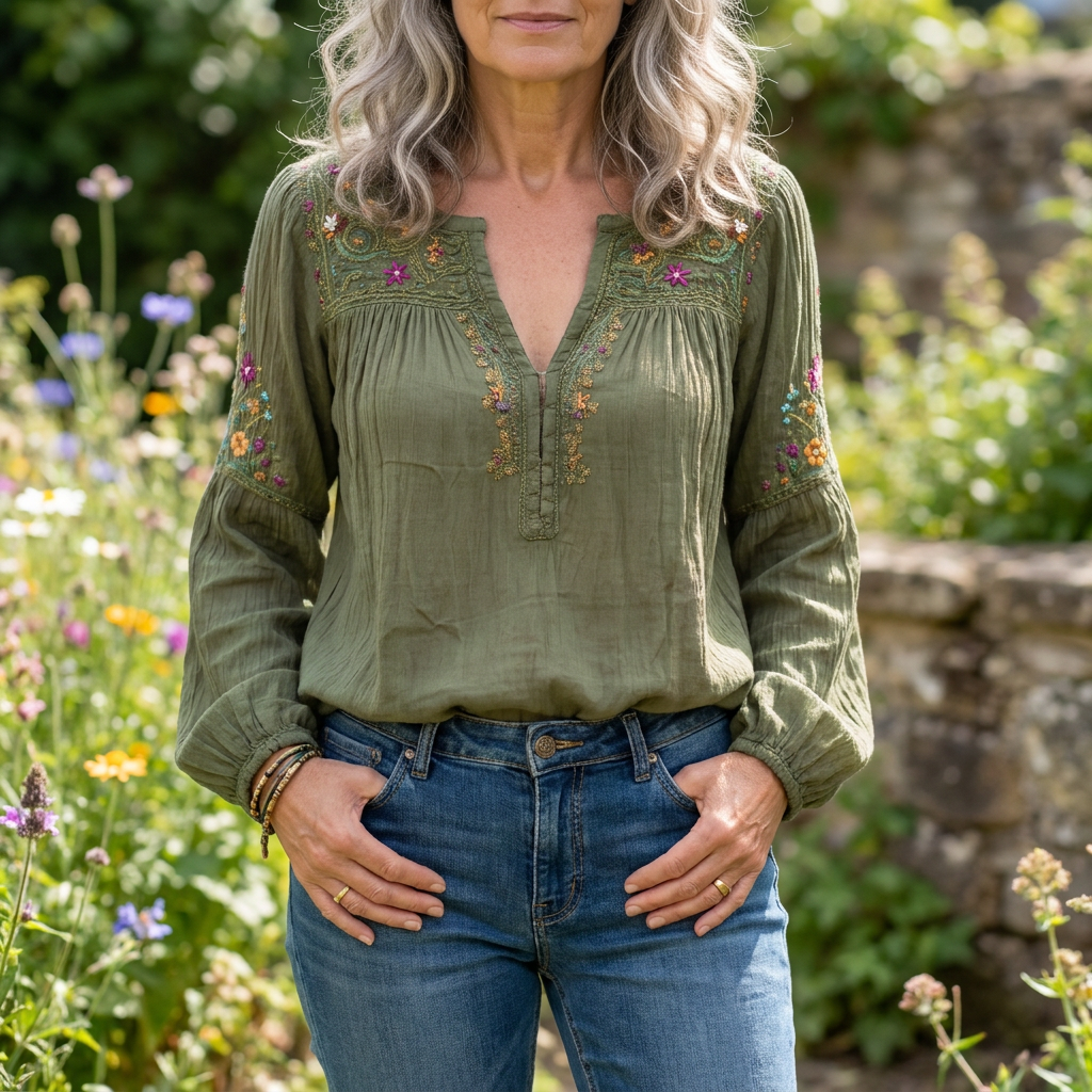 Lorena Boho Blouse - Green