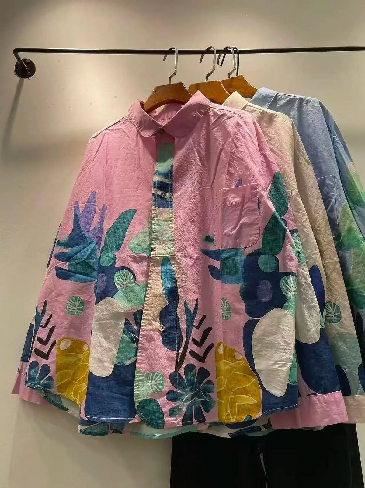 Lorena Fun Print Oversized Shirt - Pink