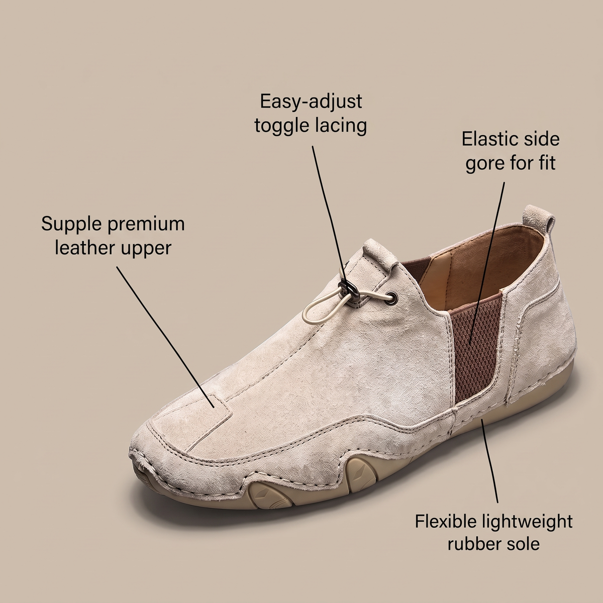 Lorenzo Leather-Look Slip-Ons