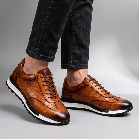 Lorenzo Leather-Look Trainers