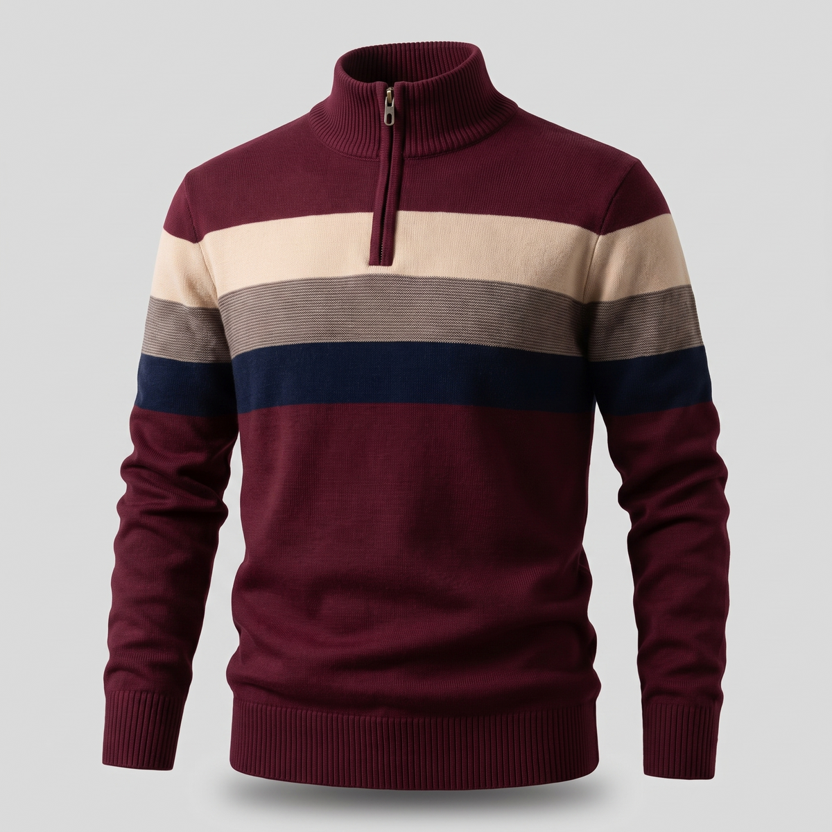 Lorven Stripe Pullover - Maroon