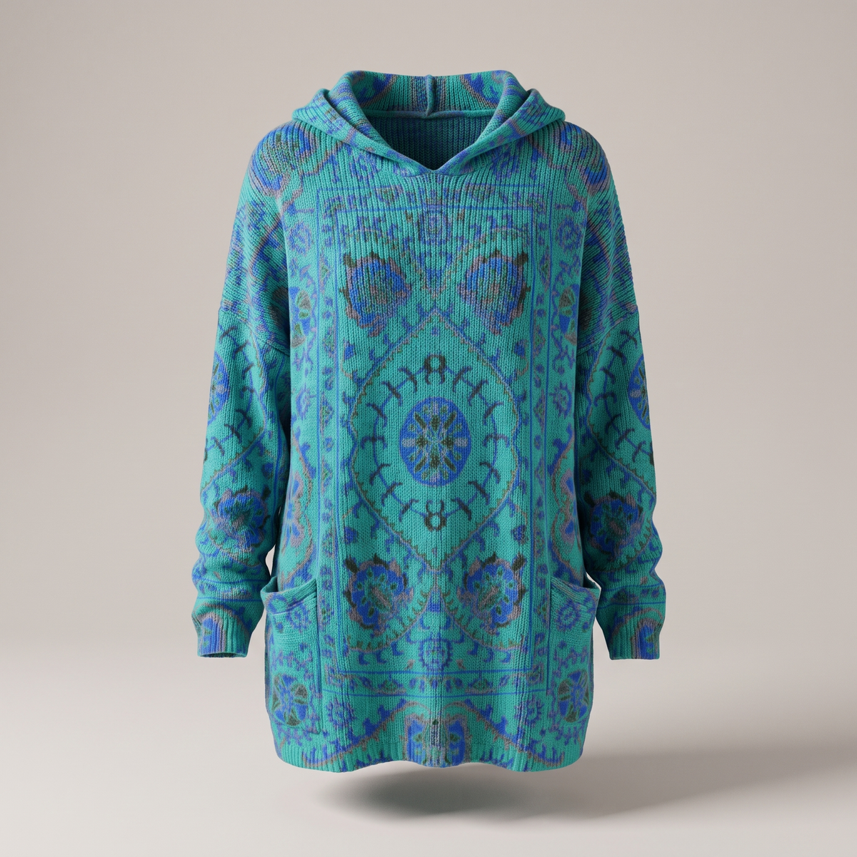 Lowenna Bohemian Hooded Tunic - Blue