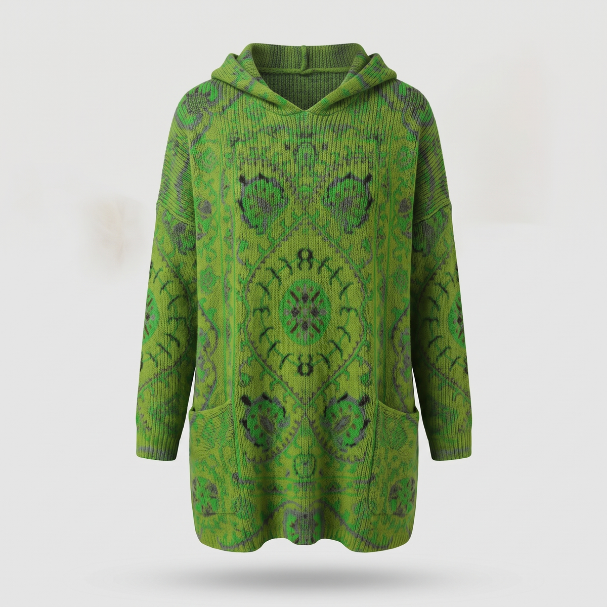 Lowenna Bohemian Hooded Tunic - Green