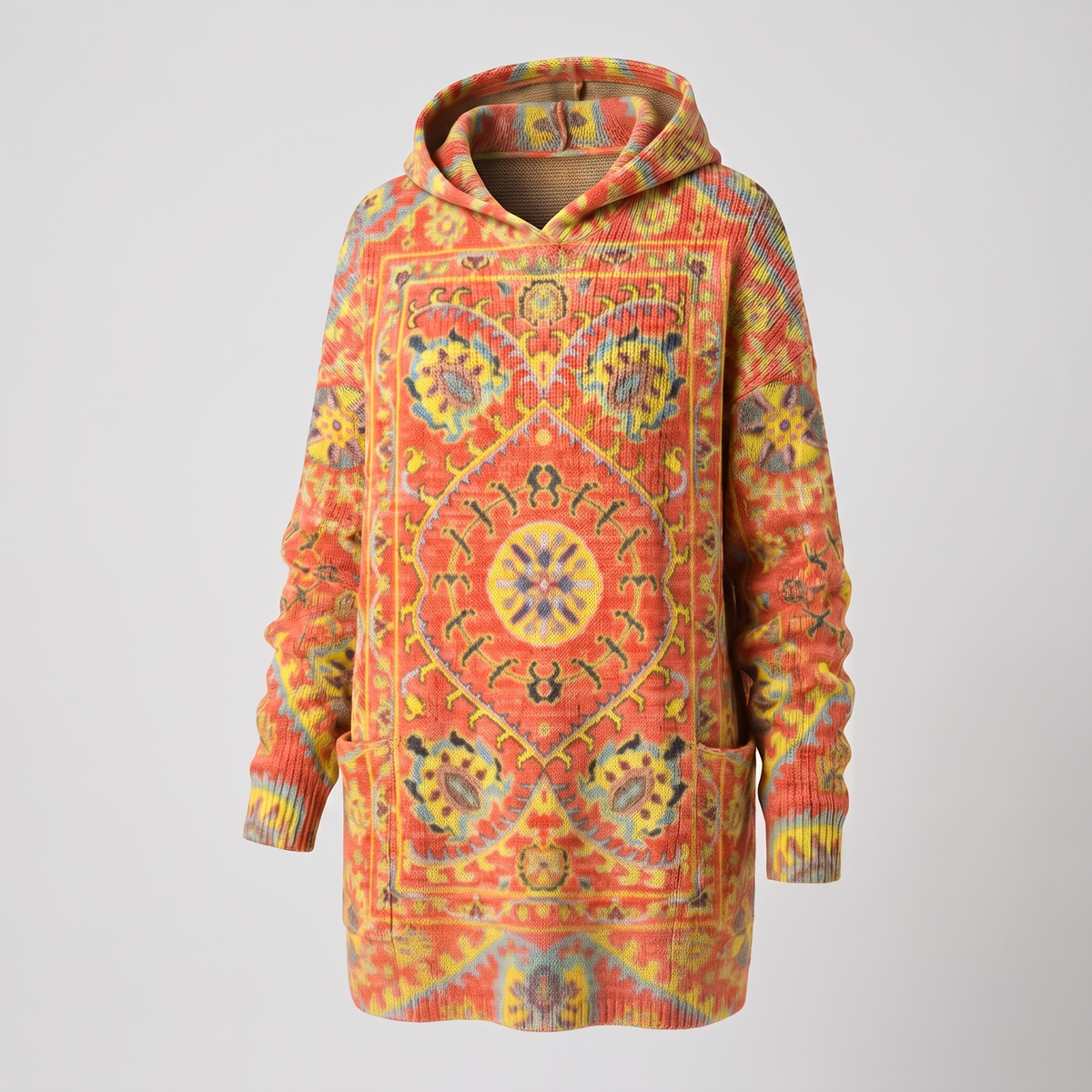 Lowenna Bohemian Hooded Tunic - Orange