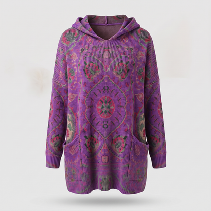Lowenna Bohemian Hooded Tunic - Purple